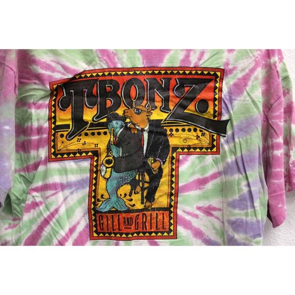 Vintage T Bonz Grill Charleston South Carolina Crop Top T Shirt Large - Picture 2 of 8